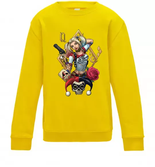 Дитячий світшот Харлі Квін карта Сонячно жовтий фото