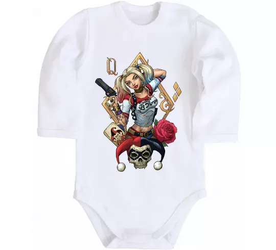 Детский боди Харлі Квін карта Белый фото