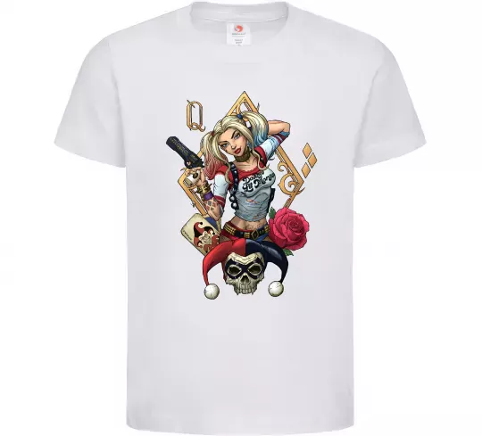 Детская футболка Харлі Квін карта Белый фото