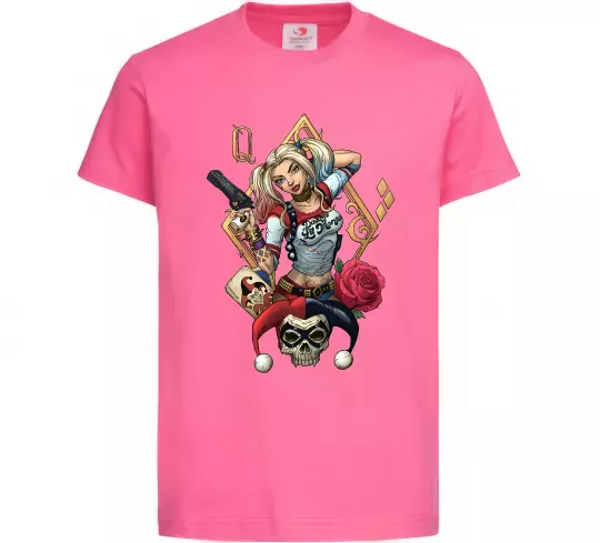 Детская футболка Харлі Квін карта Ярко-розовый фото