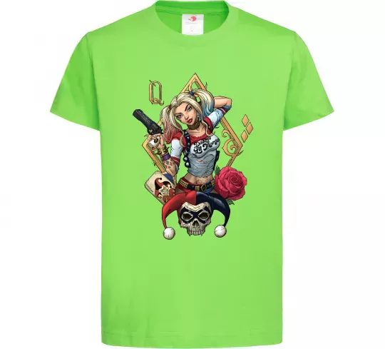 Детская футболка Харлі Квін карта Лаймовый фото