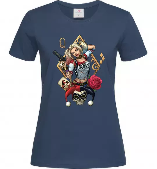 Женская футболка Харлі Квін карта Темно-синий фото