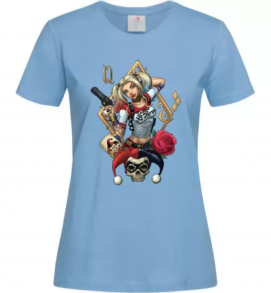 Женская футболка Харлі Квін карта Голубой фото