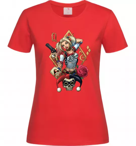 Женская футболка Харлі Квін карта Красный фото
