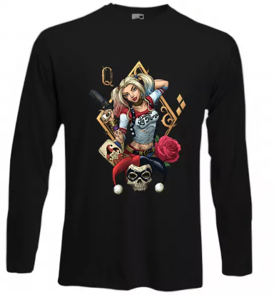 Лонгслив Харлі Квін карта Черный фото