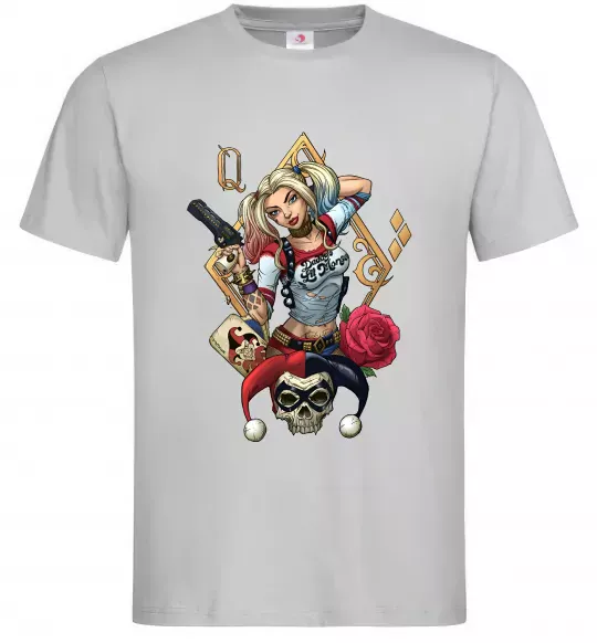 Мужская футболка Харлі Квін карта Серый фото