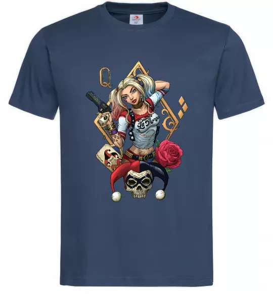 Мужская футболка Харлі Квін карта Темно-синий фото