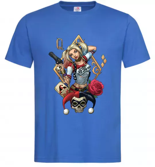 Мужская футболка Харлі Квін карта Ярко-синий фото