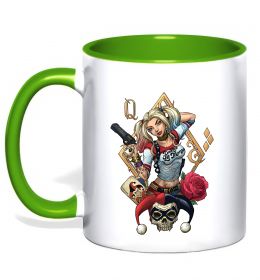 Чашка с цветной ручкой Харлі Квін карта