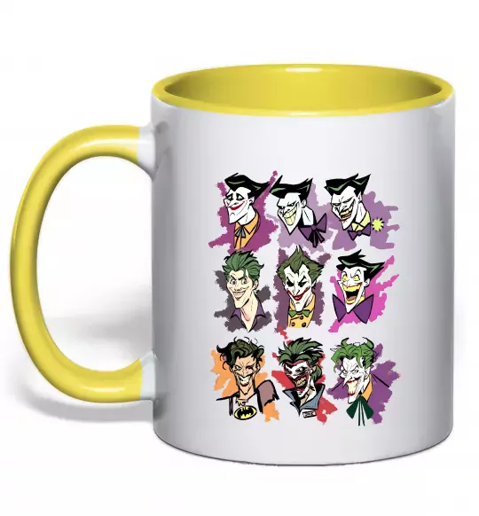 Чашка с цветной ручкой Джокери Солнечно желтый фото