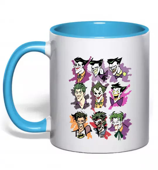 Чашка с цветной ручкой Джокери Голубой фото