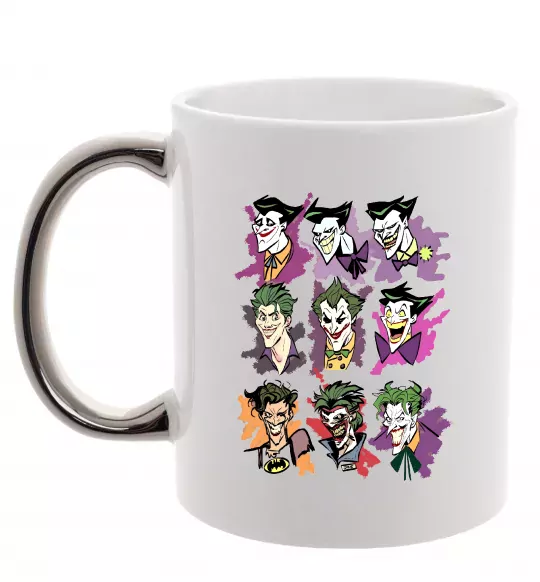 Чашка с цветной ручкой Джокери Серебро фото