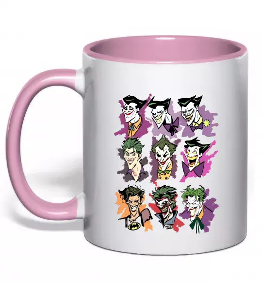 Чашка с цветной ручкой Джокери Нежно розовый фото