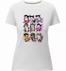 Женская премиум футболка Джокер Постер Белый фото