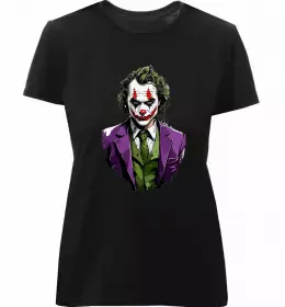 Женская премиум футболка Джокер Постер Белый фото