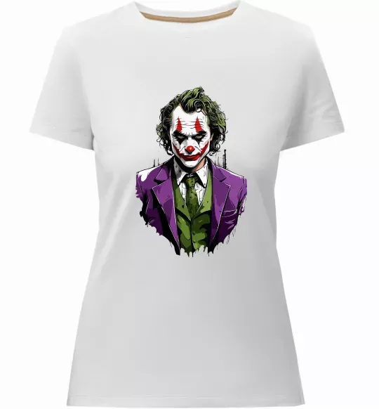 Женская премиум футболка Джокер Белый фото