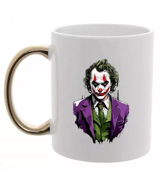 Чашка з кольоровою ручкою Джокер Золото фото