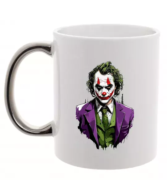 Чашка з кольоровою ручкою Джокер Срібло фото