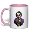 Чашка з кольоровою ручкою Джокер Ніжно рожевий фото