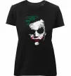 Жіноча преміум футболка Джокер обличчя Чорний фото