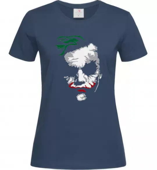 Женская футболка Джокер обличчя Темно-синий фото