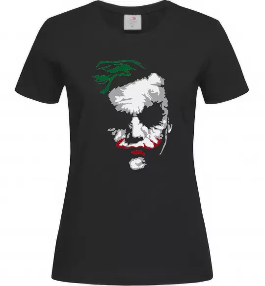 Женская футболка Джокер обличчя Черный фото