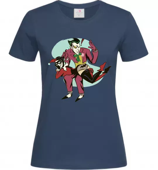 Женская футболка Джокер та Харлі Квін Темно-синий фото