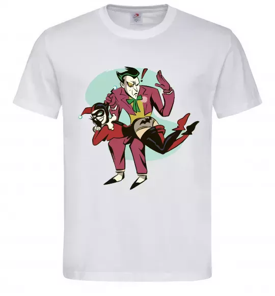 Чоловіча футболка Джокер та Харлі Квін Білий фото