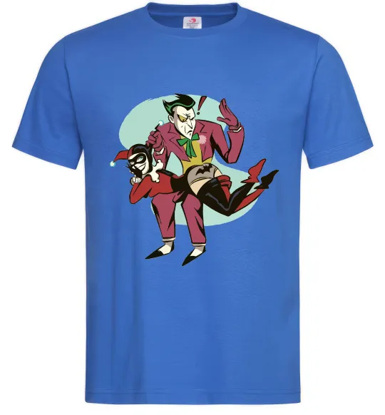 Чоловіча футболка Джокер та Харлі Квін Яскраво-синій фото