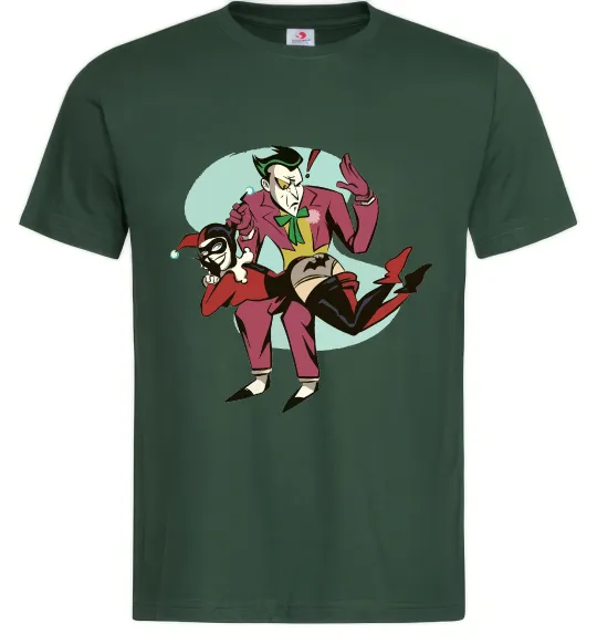 Чоловіча футболка Джокер та Харлі Квін Темно-зелений фото