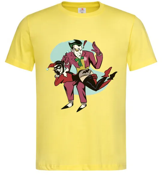 Чоловіча футболка Джокер та Харлі Квін Лимонний фото
