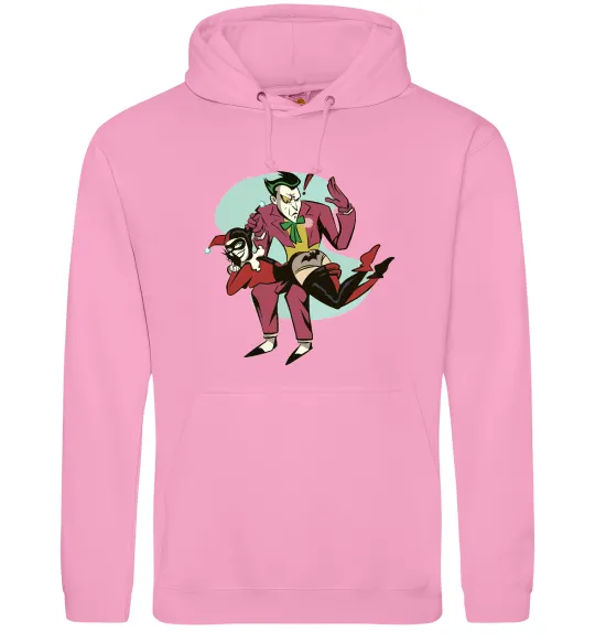 Мужская толстовка (худи) Джокер та Харлі Квін Розовый фото