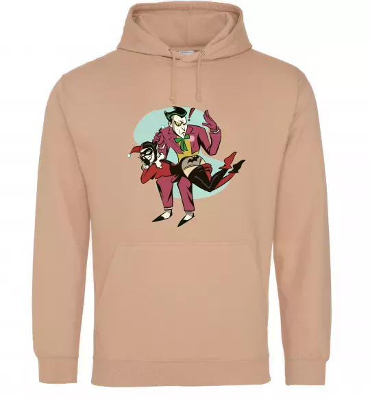 Женская толстовка (худи) Джокер та Харлі Квін Песочный фото