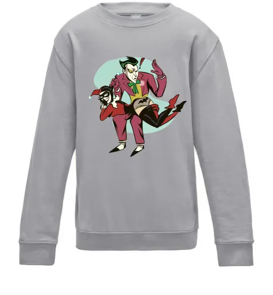 Детский Свитшот Джокер та Харлі Квін Серый меланж фото