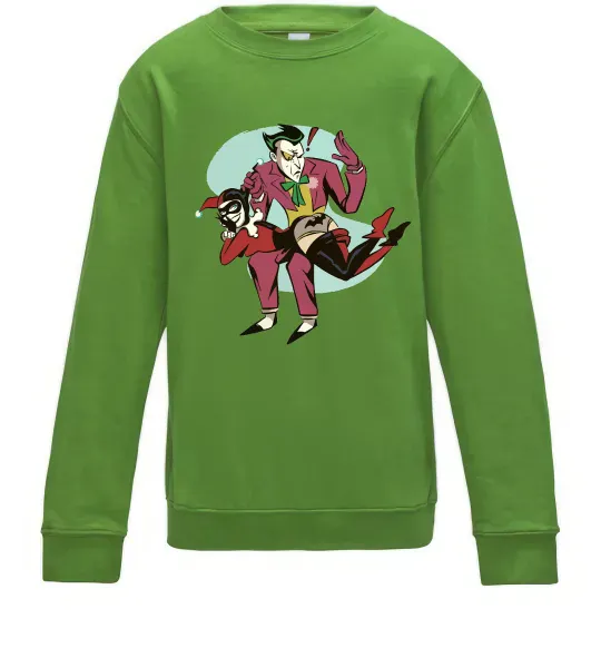 Детский Свитшот Джокер та Харлі Квін Лаймовый фото