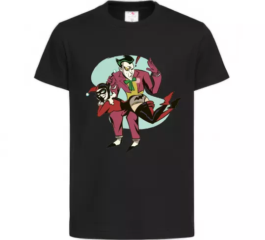 Дитяча футболка Джокер та Харлі Квін Чорний фото