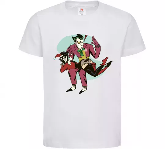 Дитяча футболка Джокер та Харлі Квін Білий фото