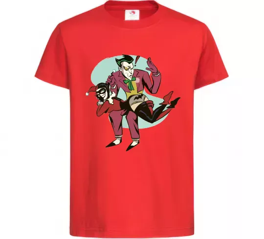 Дитяча футболка Джокер та Харлі Квін Червоний фото