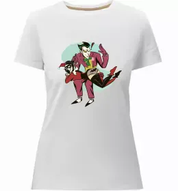 Женская премиум футболка Джокер Постер Белый фото