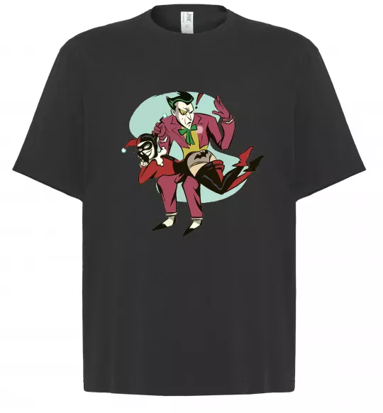 Футболка Оверсайз Джокер та Харлі Квін Черный фото
