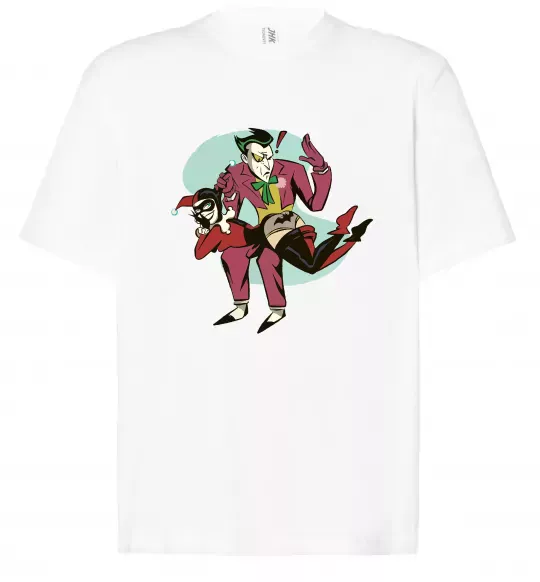 Футболка Оверсайз Джокер та Харлі Квін Белый фото