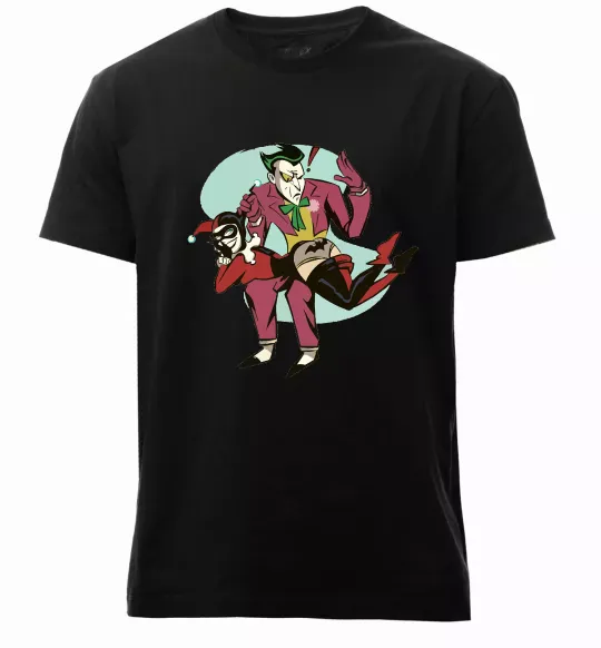 Мужская премиум футболка Джокер та Харлі Квін Черный фото