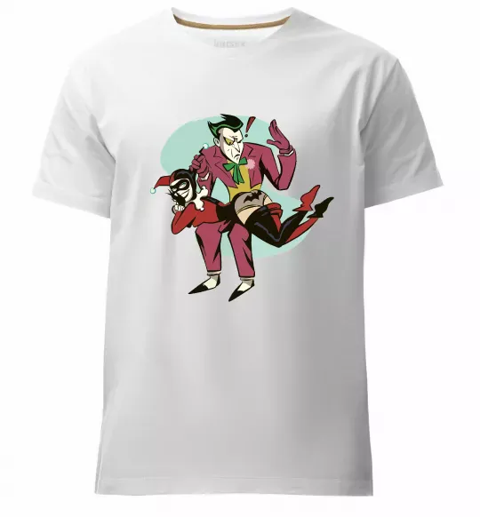 Мужская премиум футболка Джокер та Харлі Квін Белый фото