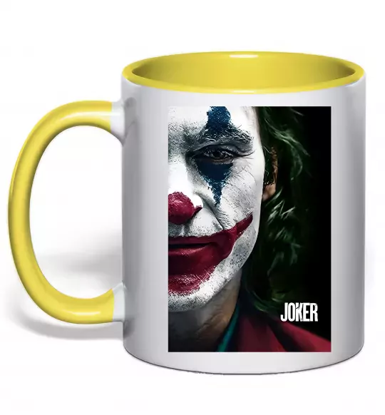 Чашка з кольоровою ручкою Джокер Постер Сонячно жовтий фото