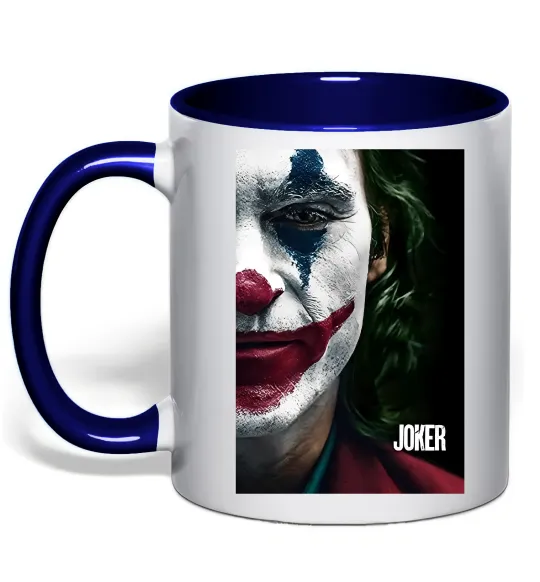 Чашка з кольоровою ручкою Джокер Постер Глибокий темно-синій фото