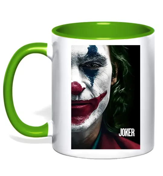 Чашка с цветной ручкой Джокер Постер Лаймовый фото