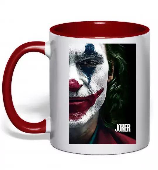 Чашка з кольоровою ручкою Джокер Постер Червоний фото