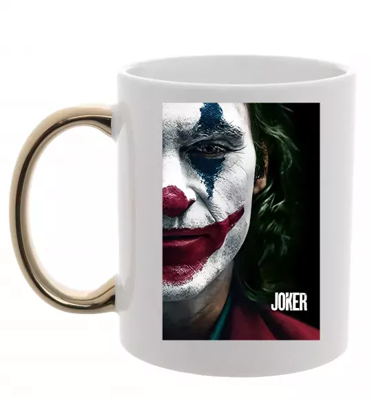 Чашка з кольоровою ручкою Джокер Постер Золото фото