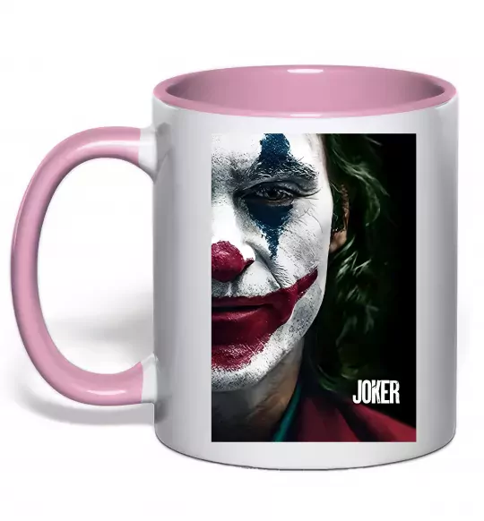 Чашка з кольоровою ручкою Джокер Постер Ніжно рожевий фото