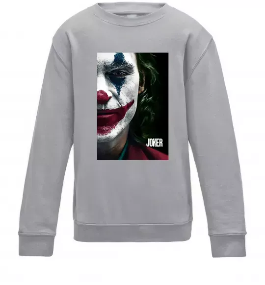 Детский Свитшот Джокер Постер Серый меланж фото